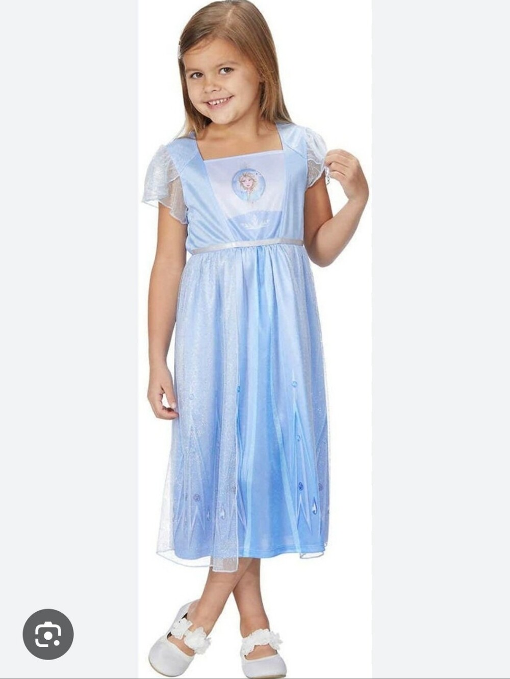 Disney Kids Blue Elsa Sparkle Tulle Pajama Dress Up Dress Size 4
